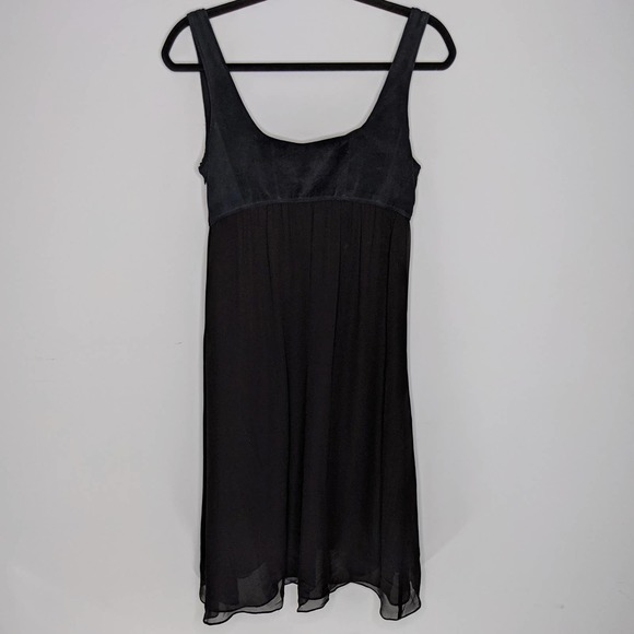 TO THE MAX • 100% Silk Chiffon Black Dress Sz 6 - Picture 7 of 8